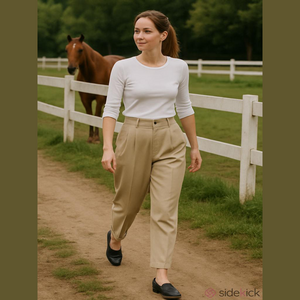 Talbots Beige Pleated High-Rise Trousers
